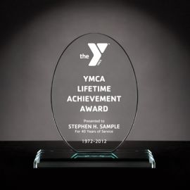 Glass Vertical Oval Accolade (Y386)