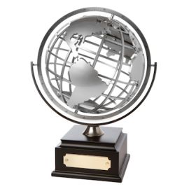 Silver Plated Desktop Globe (YM327)